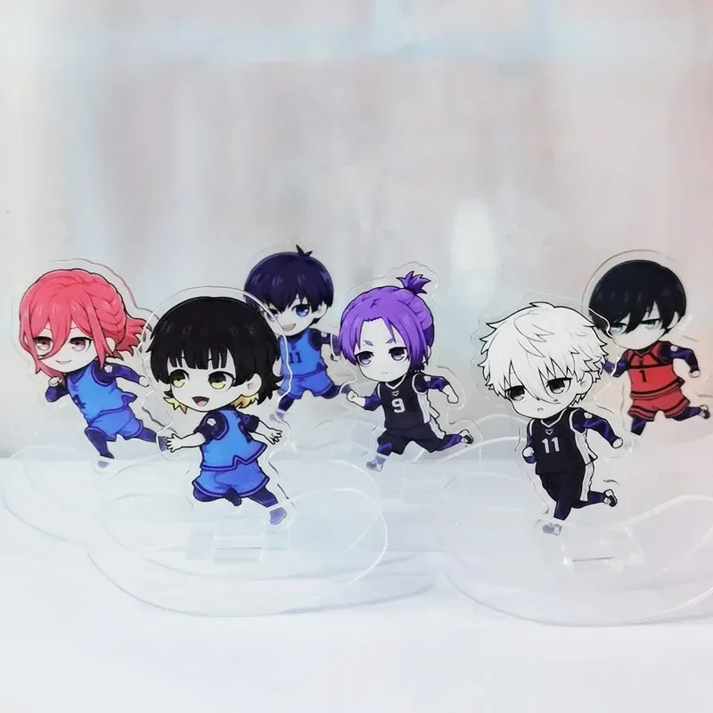

5CM Mini Anime Blue Lock Acrylic Isagi Yoichi Cosplay Character Figure Stand Kawaii Accessories For Girls Collections Gifts