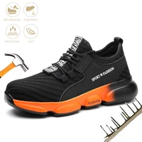 mens work safety shoes steel toe caps labort boots anti piercing indestructible breathable non slip lightweight fashion sneakers
