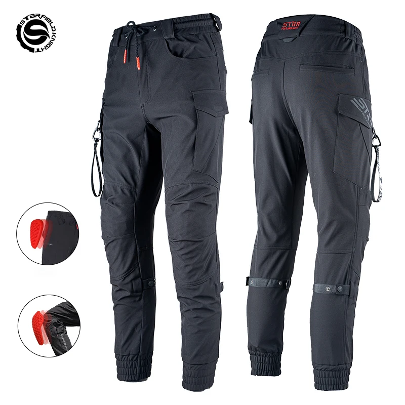 Enlarge SFK Motorcycle Riding Pants Black Motocross Racing CE Protection Armor Pants Winter  Summer Motorcycle Trousers Gear Accessories