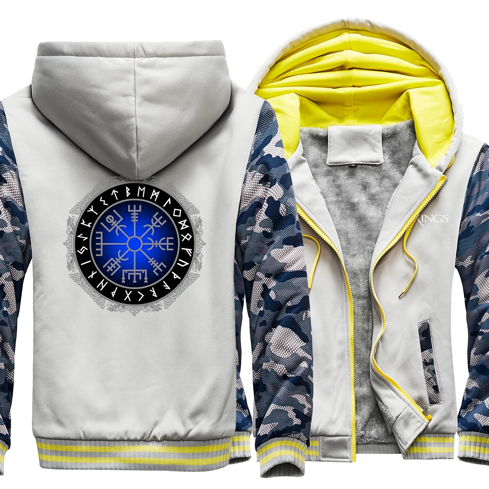 

Куртка Vegvisir Futhark Runes Navigator Vikings Мужская с принтом, бархатная утепленная толстовка, повседневная одежда в стиле хип-хоп, Мужское пальто на молн...