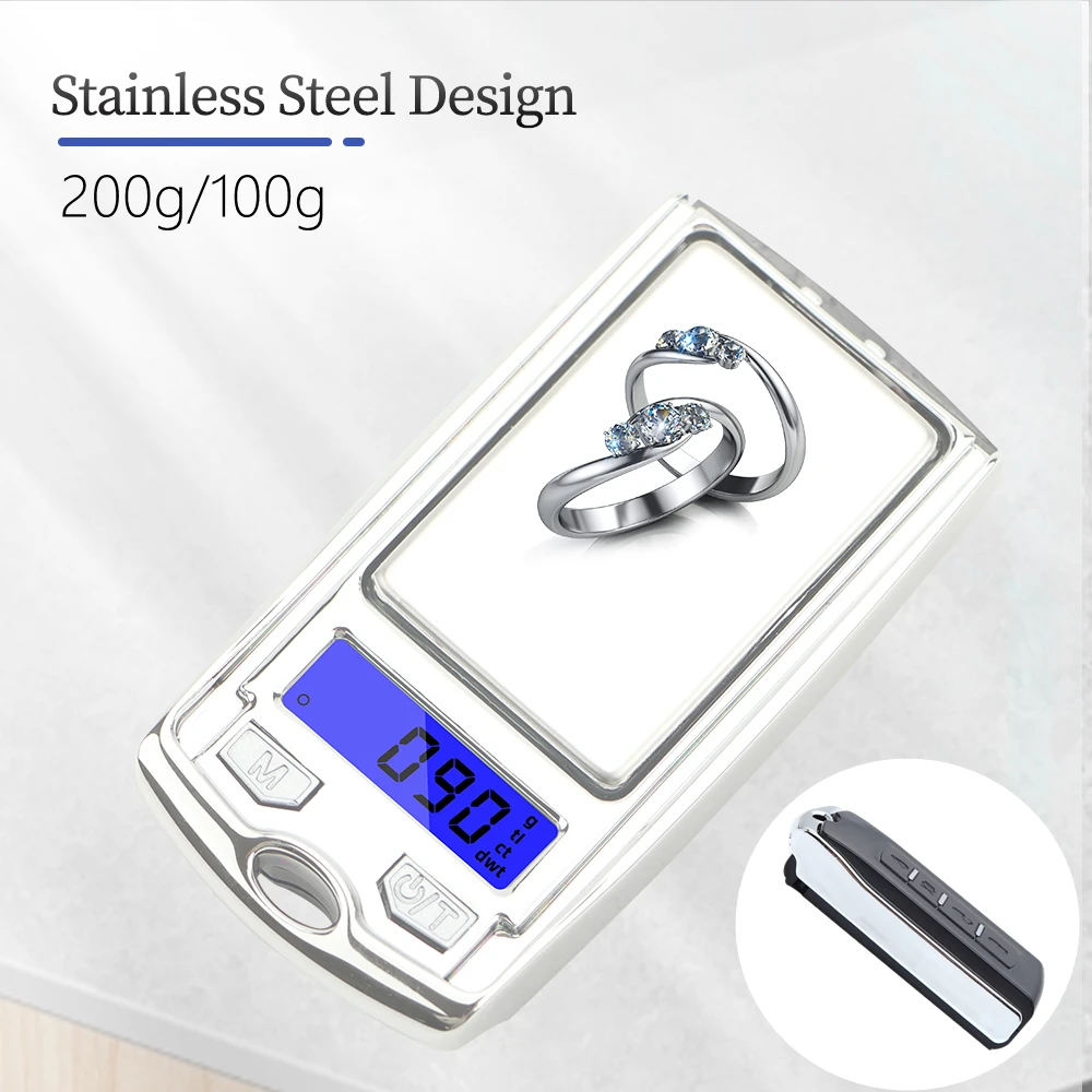 

100g/200g Mini Electronic Pocket 0.01g Precision LCD Digital Scales Digital Scales Grams Weight Balance Scale for Weighing Scale