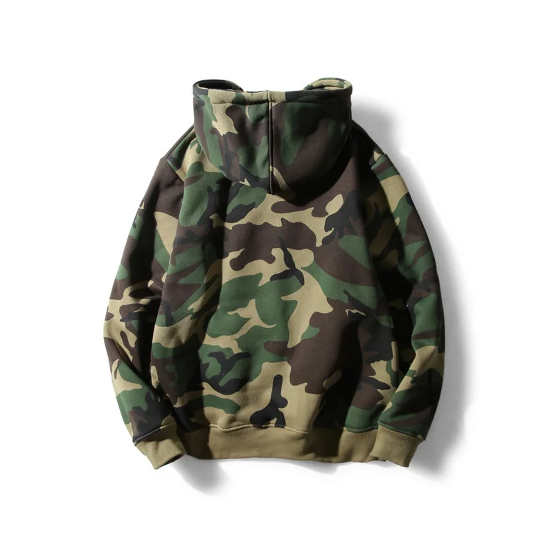 

Military Style Camo Men Women Hoodies Set Fleece Hooded Hip Hop Army Green Camp Camouflage Pullover