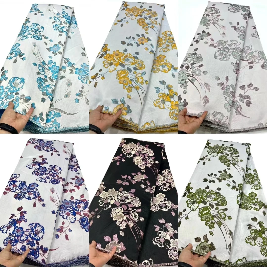 

Высококачественная жаккардовая ткань из парчовой ткани фиолетового цвета для свадебных платьев Роскошная французская шелковая органза Женская африканская вышивка атласное кружево