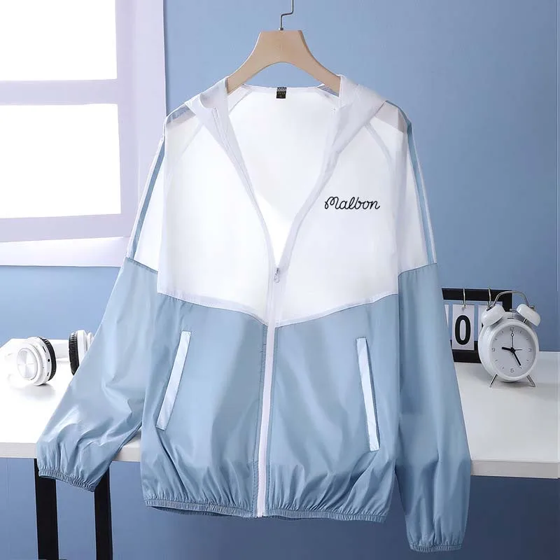 Malbon Men's Windbreaker Summer Sun Protection Jacket Outwear Hiking Cycling Thin Hooded Coats Clothing Golf Camping Horse