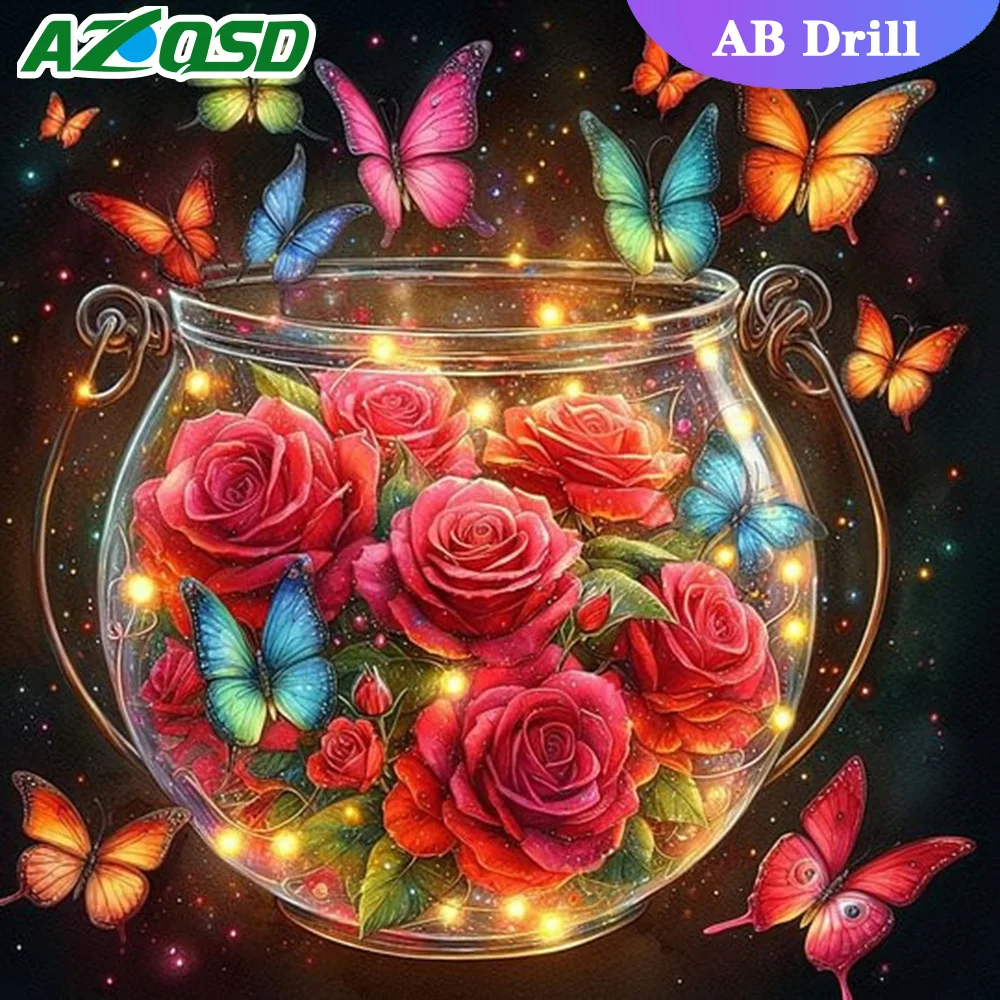 AZQSD Алмазная Живопись Полная Круглая Квадратная Форма Ромба 30x30 См Тигр Панда