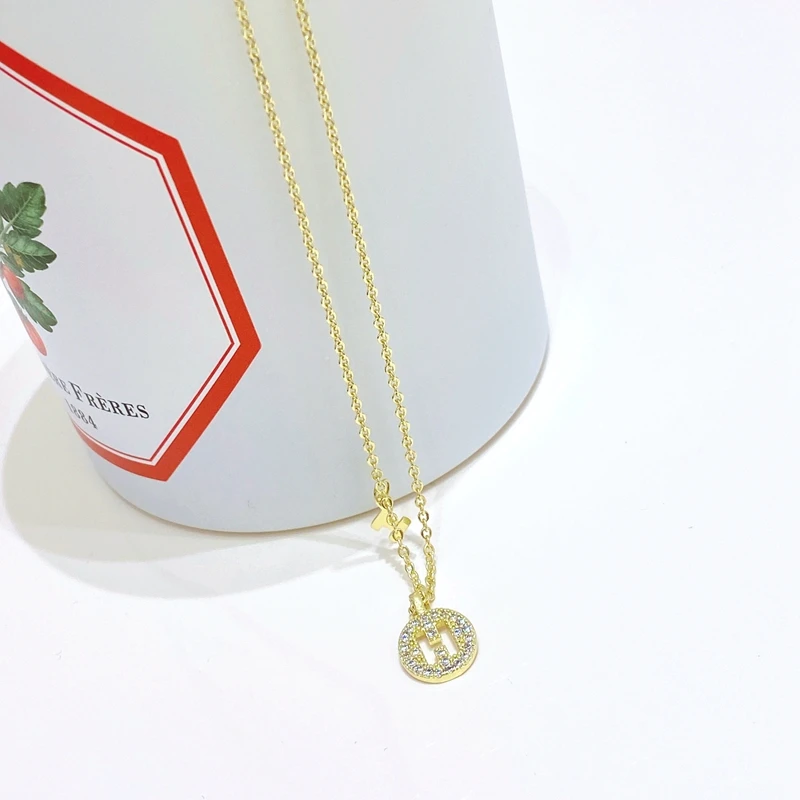 

Модные ювелирные изделия для вечеринок, ажурное ожерелье с буквой H и кулоном из циркония для женщин, корейские аксессуары, подарок для дево...