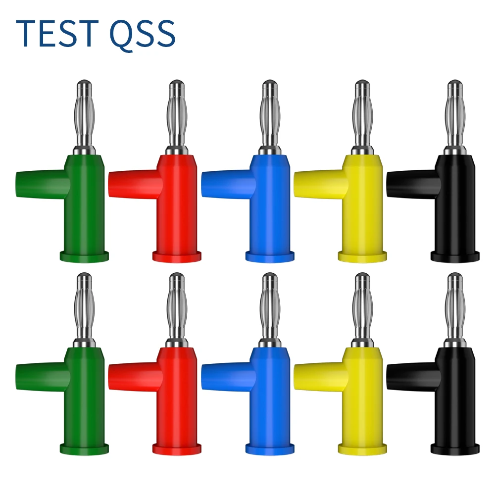 QSS 10PCS 4MM Stackable Banana Plug Terminal Binding Post Electrical Connector Component DIY Tools 5 Colors Q.10028