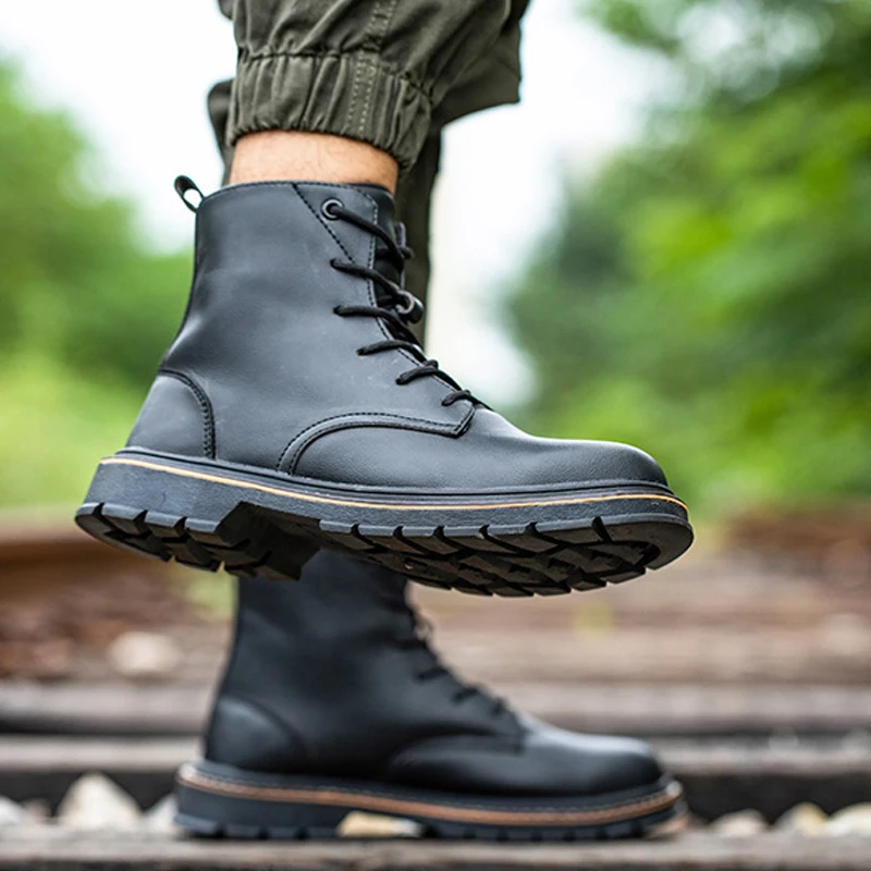 2022 кожаные рабочие защитные ботинки мужская обувь со стальным носком
