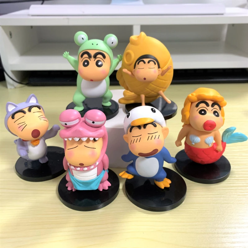 

6 PCS Crayon Shin handmade, cake decorations, animation models kawaii accessories figurine car decoration Cartoon decoration