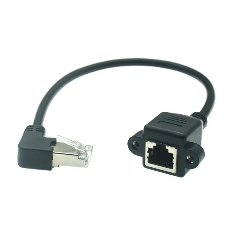 Фото Кабель-удлинитель Ethernet RJ45 (8P8C) с угловыми разъемами RJ45 (штекер-гнездо) 90 градусов (вверх/вниз), 30 см, 60 см, 100 см, 1 фут, 2 фута №3