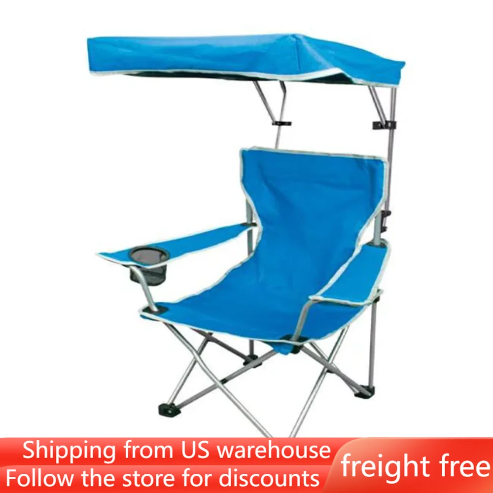 

37 In. Adjustable Blue Canopy Folding Kids Chair Freight Free Nature Hike Portable Folding Chairs Camping Foldable Tourist