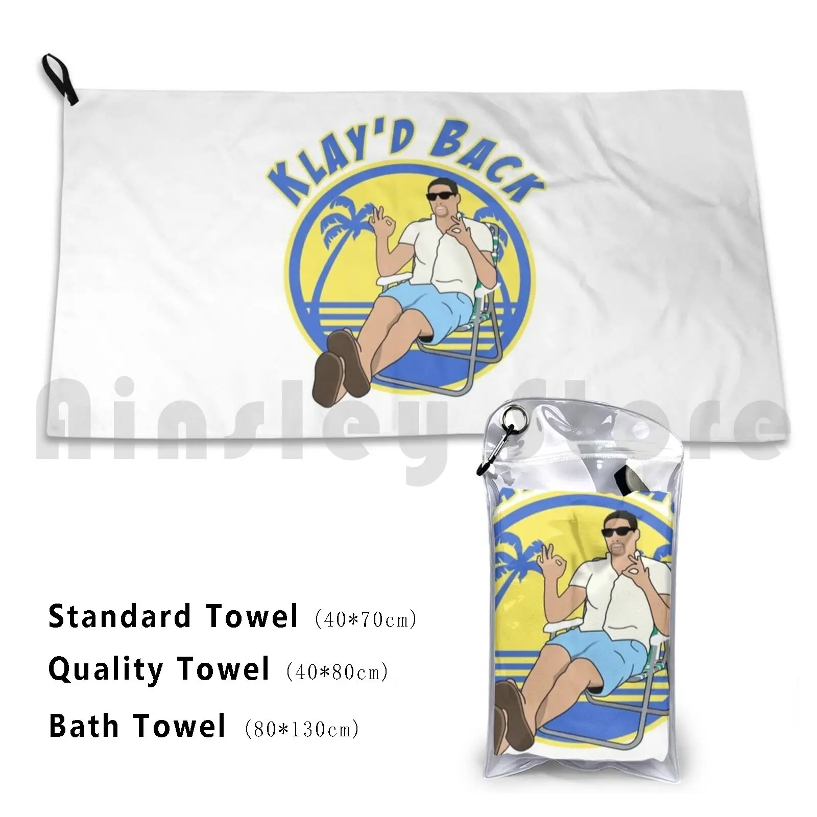 Кляйд Вернисаж Назад 2 Ванная Полотенце Пляжная Подушка Клэй Томпсон Слэм Чехол Баскетбольные Финалы К "на".