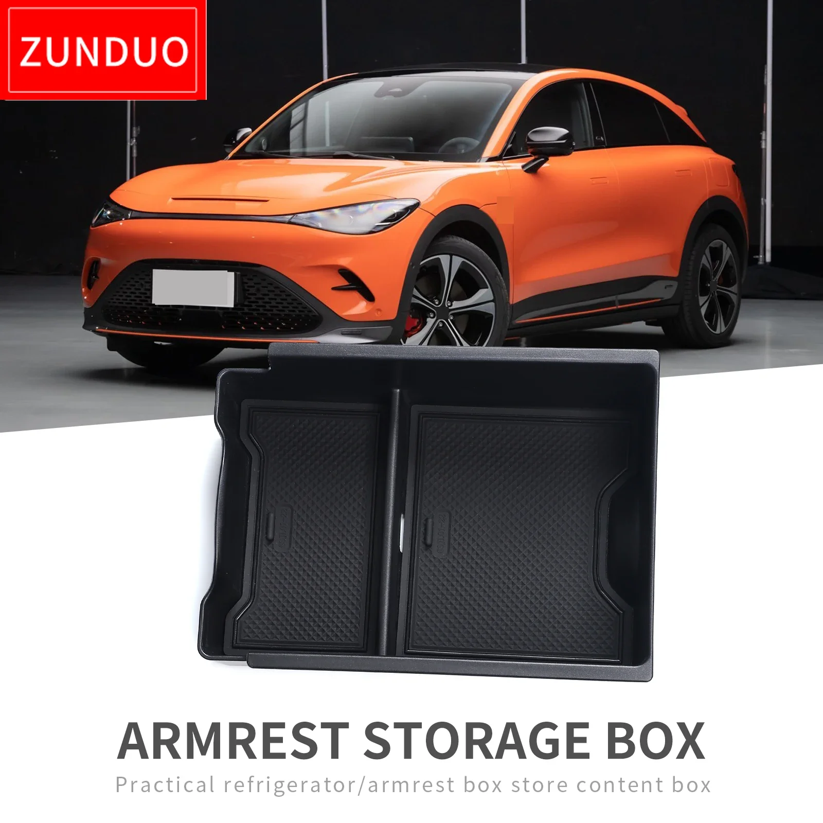 

ZUNDUO Car Central Armrest Storage Box for Smart #1 #3 Center Console Tray Organizer Container Tidying Accessories Black