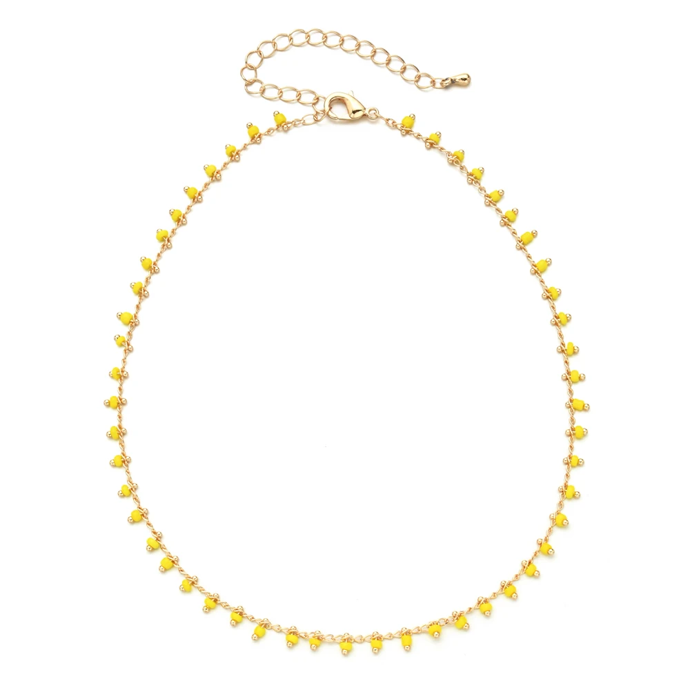 ZMZY богемный Красочный Милый бисер кисточка ожерелье-чокер простой тренд ручной