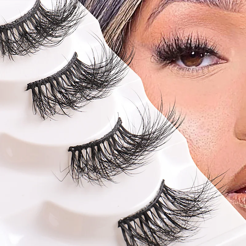 

4Pairs Fake Eyelashes Mink Lashes Whole Half Eye Thick Eyelashes Natural Half False Eyelashes of Cils Eyelashes Nagaraku