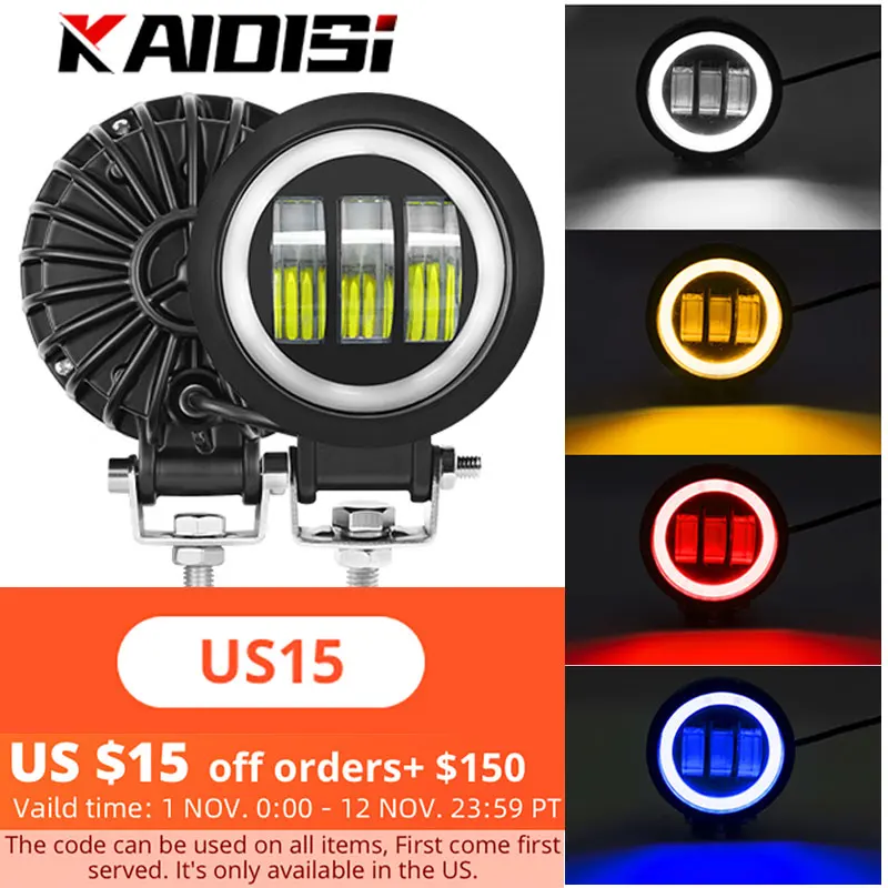 

2 шт., водонепроницаемые светодиодные фары 12 В, 30 Вт