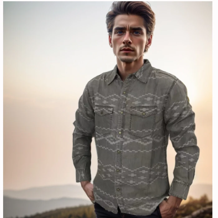 

Мужская рубашка 100% lyocell Amercian Western Pinting Navajo