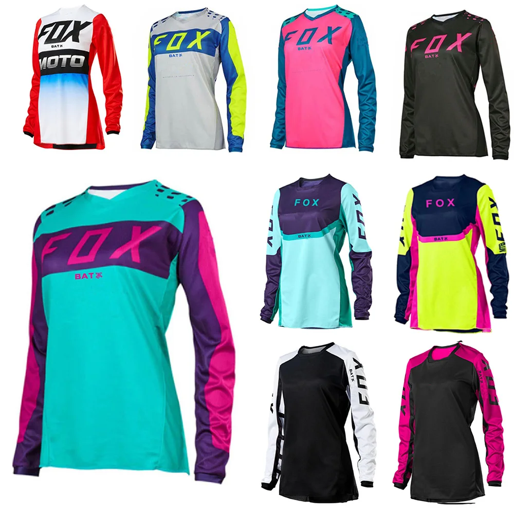 Women's MTB Bat Fox Downhill Jersey Motorcycle Motocross Bike Quick Dry Breathable Cycling Jersey