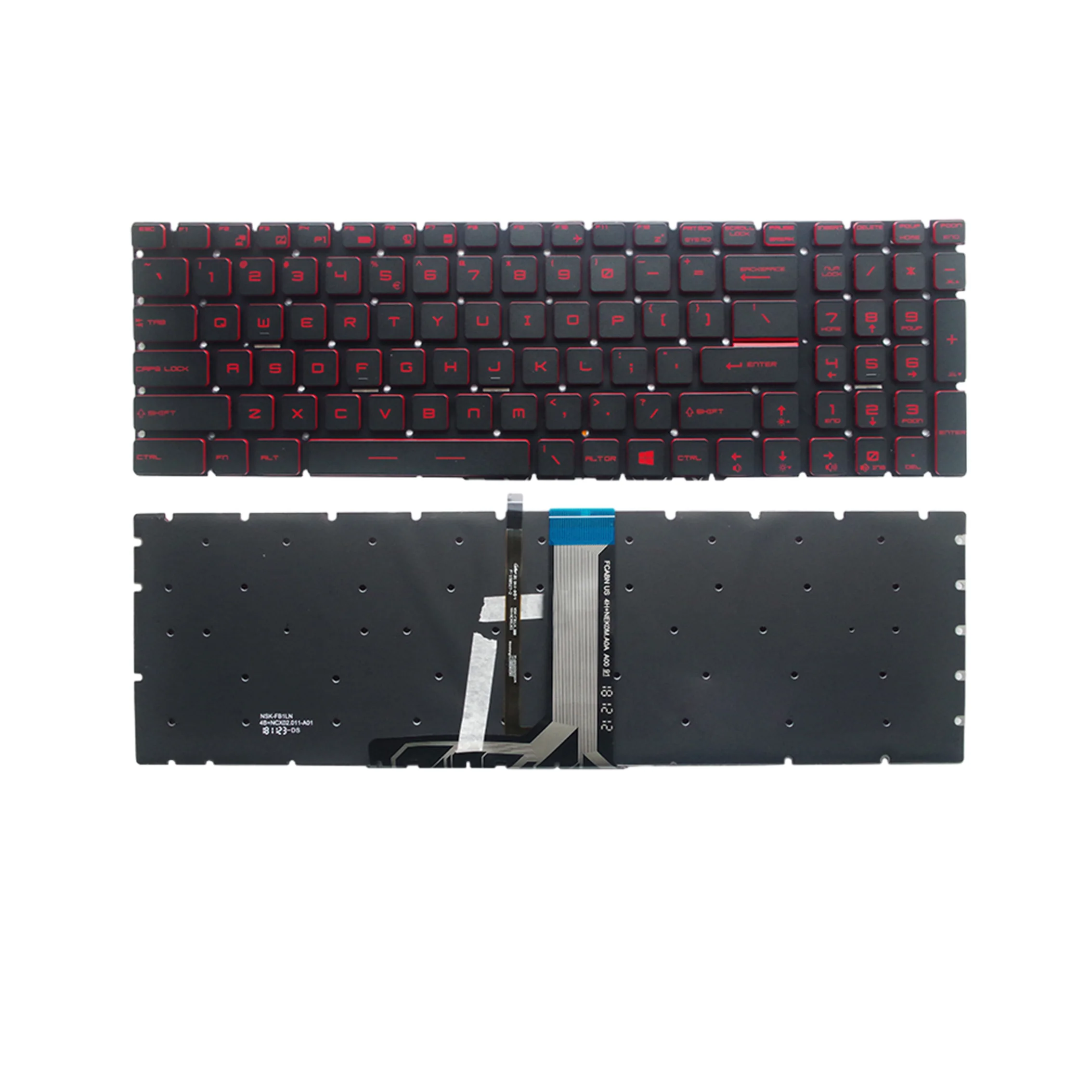 Фото Сменная клавиатура для MSI GT62 GE62 GS60 GL60 GP62 GT72 GE72 GS63 GL62 GP72 Series Клавиатура с подсветкой Американская раскладка-красная №1