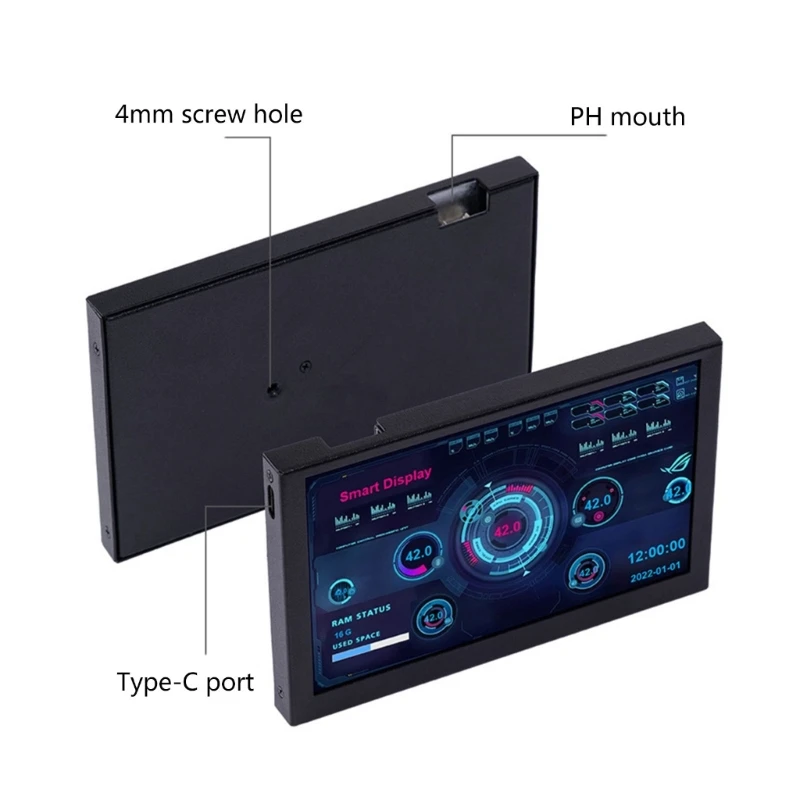 5-дюймовые компьютерные мониторы IPS USB для отображения температуры данных