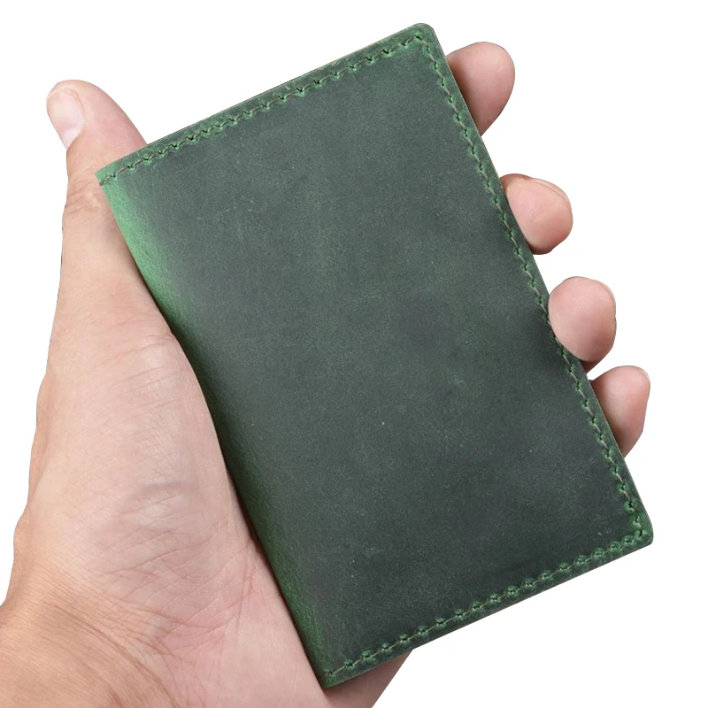 Маленький органайзер для карточек из натуральной кожи, формы бумажника, сделанный вручную из коровьей кожи, фактурный документационный конверт, сумка для хранения, подарок.