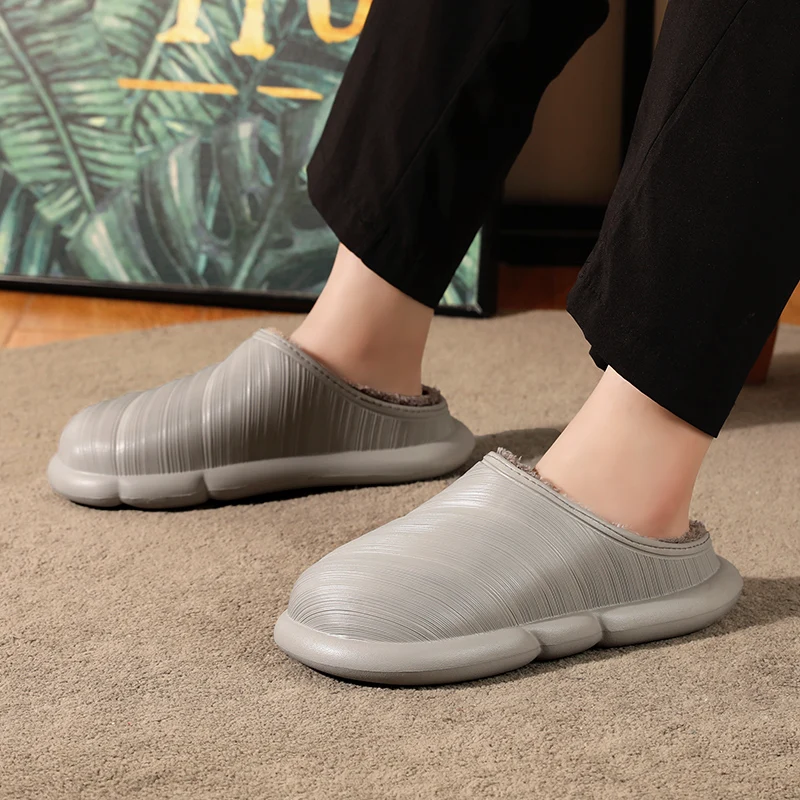 Winter Indoor Slippers Men Women Home Warm Shoes Fashion Flat Room Female Sandals Plus Size 35-45