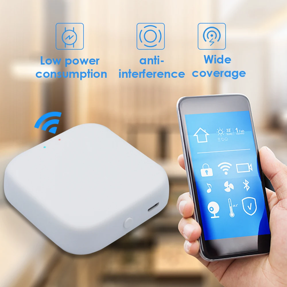 Беспроводное интеллектуальное Сетчатое устройство 2,4G Wi-Fi, сетчатый шлюз Зиг, Bluetooth 4,2, сетчатый сиг-шлюз, Интеллектуальная передача через приложение Tuya, 5 В, 1 А