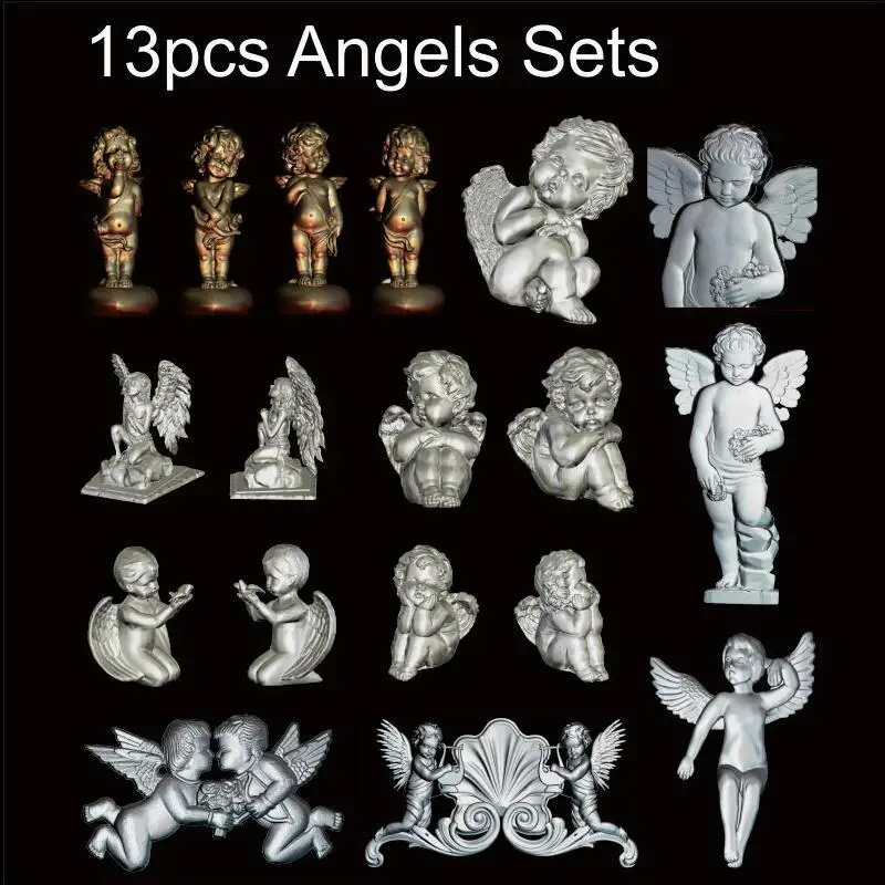 13pcs Angels Sets 3d model STL relief for cnc STL format Angel Relief Model STL Router  Engraver ArtCam