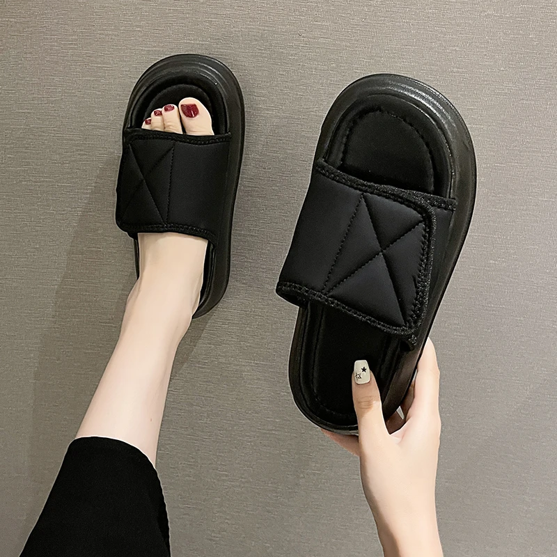 

2023 New Summer Women Slippers Fashion Outdoor Open Toe Platform Flats Heel High Quality Beach Vacation Women Sandals Zapatos