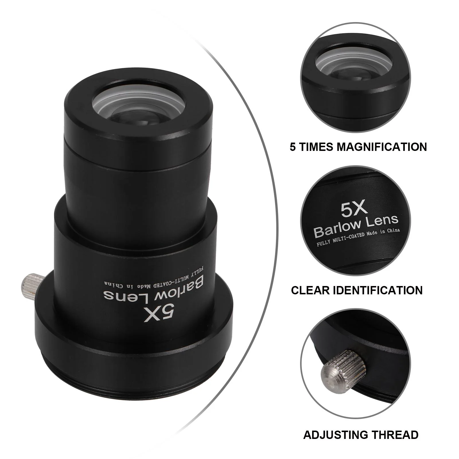 5 алюминиевых удлинителей линз Барлоу окуляры астрономического телескопа