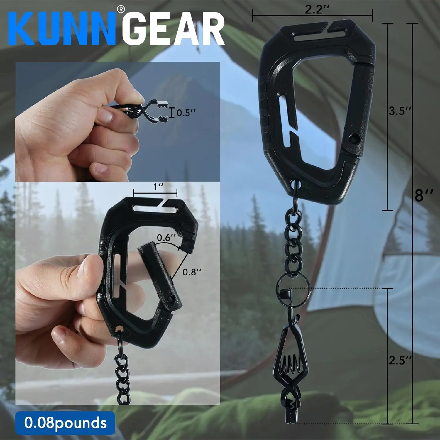 KUNN металлический зажим с одной головкой аллигатора для перчаток пластиковым