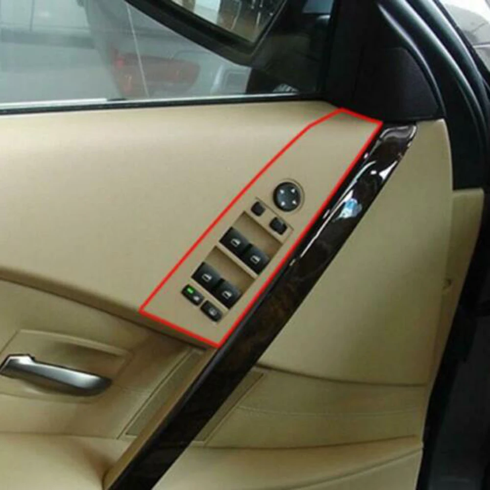 

Накладки на кнопки для BMW 5 серии E60 E61, 4 шт., аксессуары из АБС-пластика, накладки на кнопки для левой руки, запчасти для переключателей и окон
