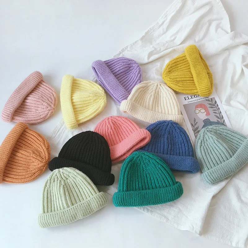

The New Fashion Warm Winter Baby Knitted Turtleneck Children's Hat Hip Hop Caps