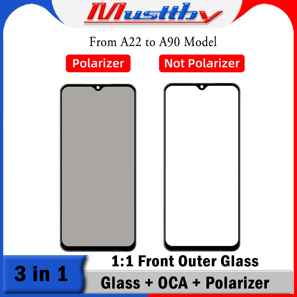 

Musttby 5pcs 3 in 1 Front Screen Glass With OCA Polarizer Film Replacement For Samsung Galaxy A22 S20FE A30s A2 5G Phone Repair