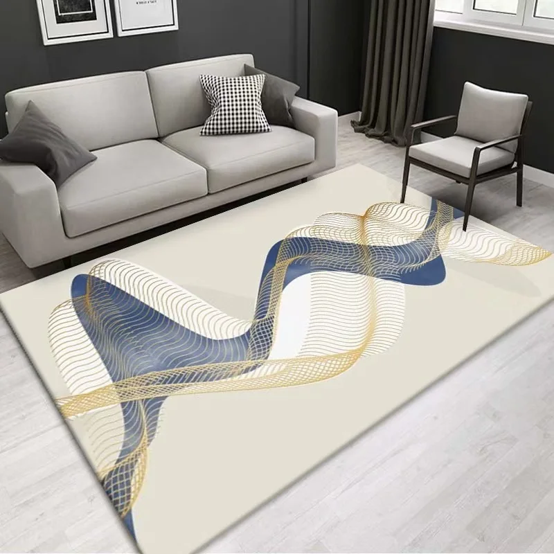 

Nordic Modern Simple Style Home Living Room Bedroom Decoration Printing Rugs Light Luxury Soft Crystal Velvet Coffee Tables Mats