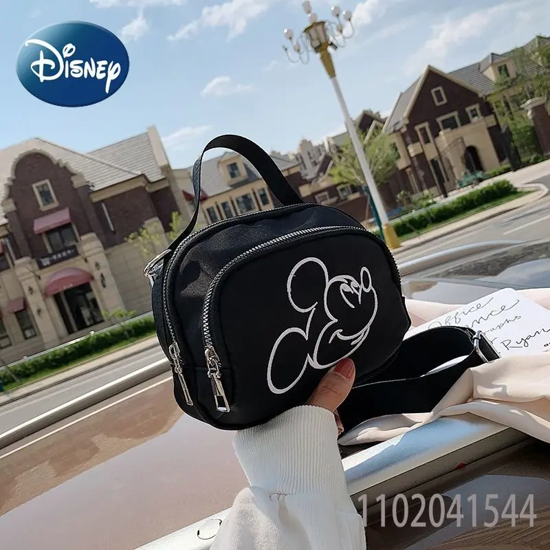 Disney Crossbody Bag for Girls Mickey Mouse Woman Handbag Nylon Fashion High Quality Durable Female Shoulder Bag