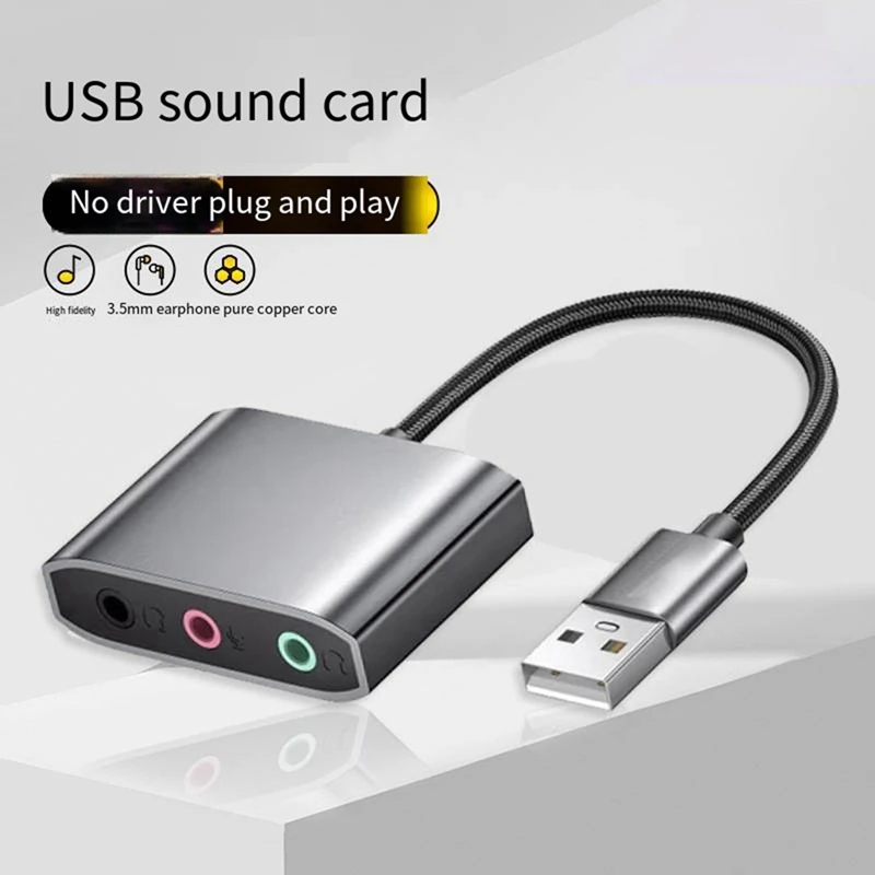 Новая внешняя USB звуковая карта 3-в-1 аудиоразъем кабель-адаптер 3 5 мм HIFI звук для