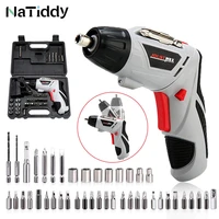 4 8v screwdriver set electric cordless drill 45 bits mini wireless power with led light dremel house tools power screwdriver