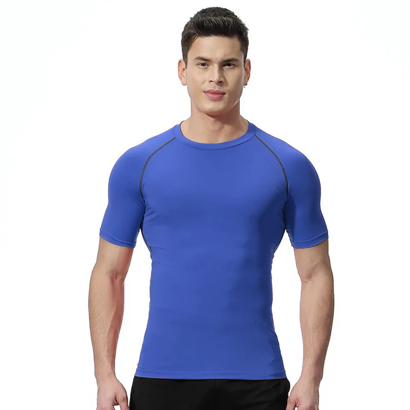 Men's Short Sleeve Sports T-Shirt  New Quick Dry Breathable Fitness Activewear Gym Clothing Running Soccer Training Sportswear
