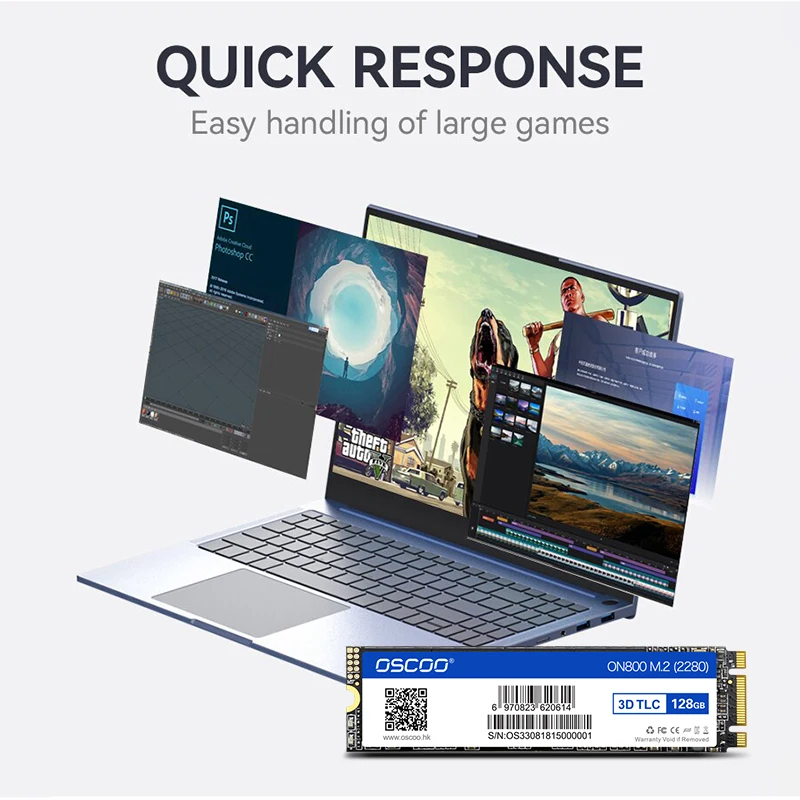 OSCOO M2 NGFF SSD M.2 SATA 128 ГБ 256 512 HDD 2280 мм Жесткий диск для настольного ноутбука