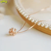 Simple Style 2022 New Forest Literature Dandelion Gold-plated Collarbone Chain Rose Gold Niche Design Necklace Female