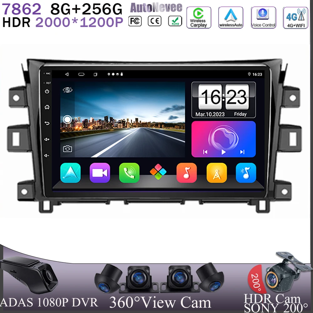 Для Nissan NAVARA Frontier NP300 NP 2015-2017 Carplay авто радио Android 13 автомобильный мультимедиа 5G Wi-Fi