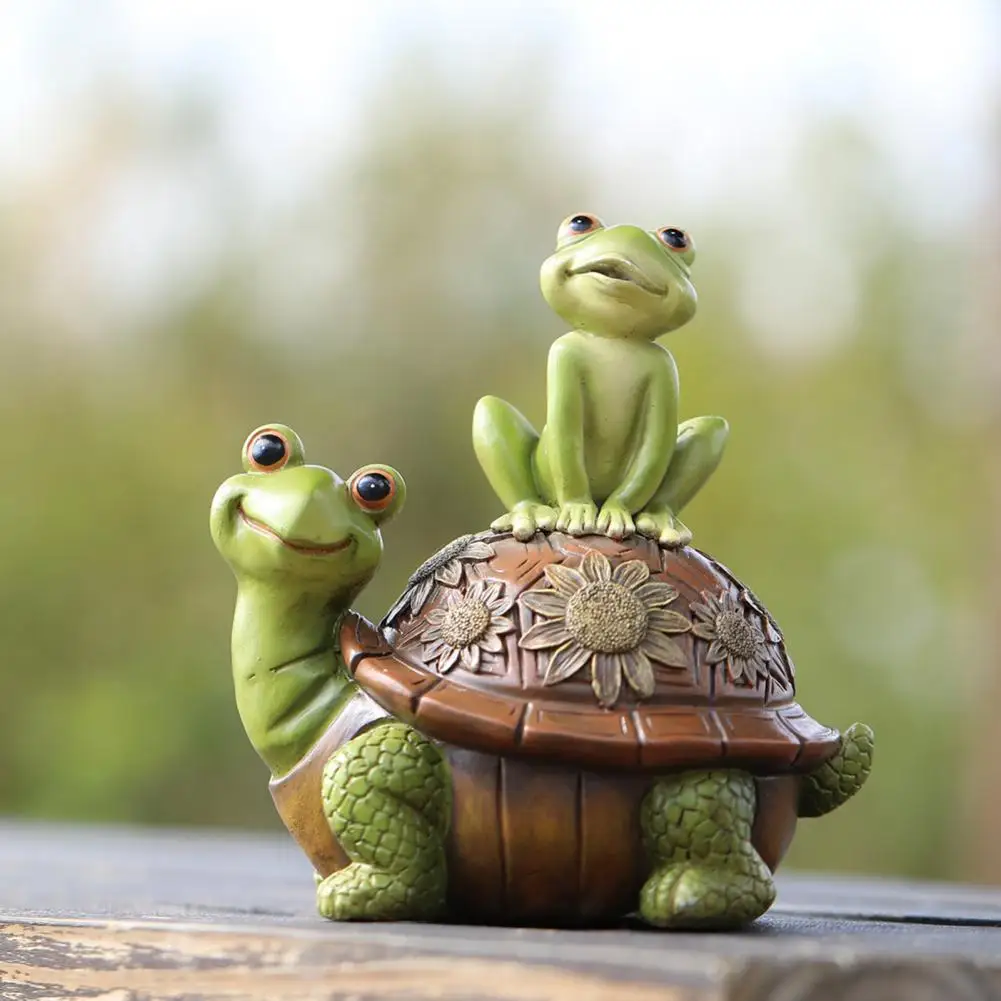 

Frog Turtle Figure Resin Lightweight Small Animal Garden Courtyard Decoration Eco-friendly Frog Turtle Statue Home Supplies