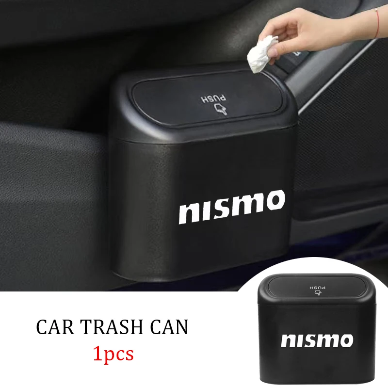 

Car Trash Can Hanging Dust-proof Garbage Storage Box for Nismo Logo Emblem R34 GTR Nissan Tiida Sylphy Teana Note X-trail Qashqa