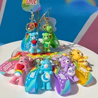anime peripheral kawaii rainbow tide cool bear cute doll keychain creative small pendant jewelry gift toys