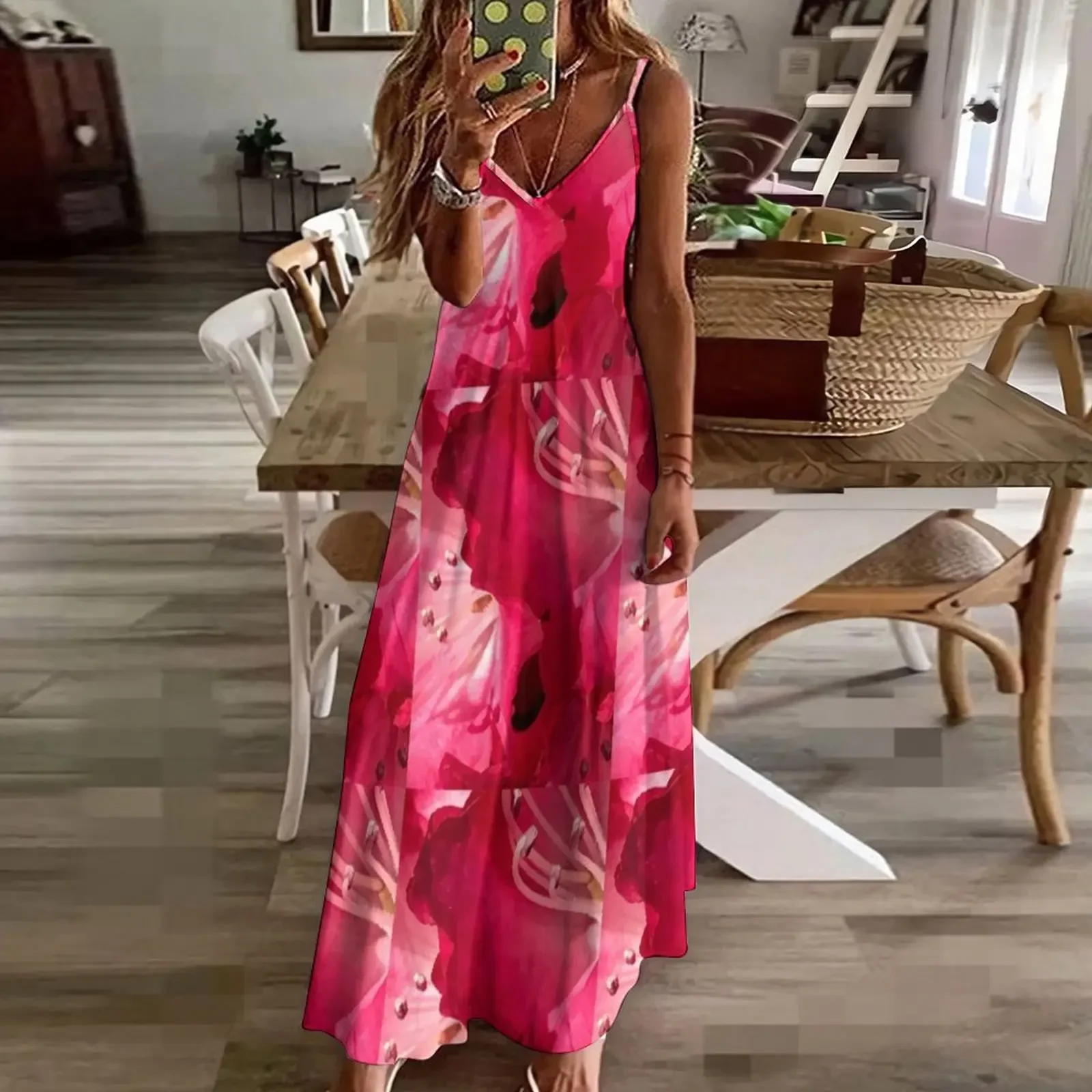 Внутреннее платье без рукавов Rhododendron летнее женское модное вечернее 2025 года