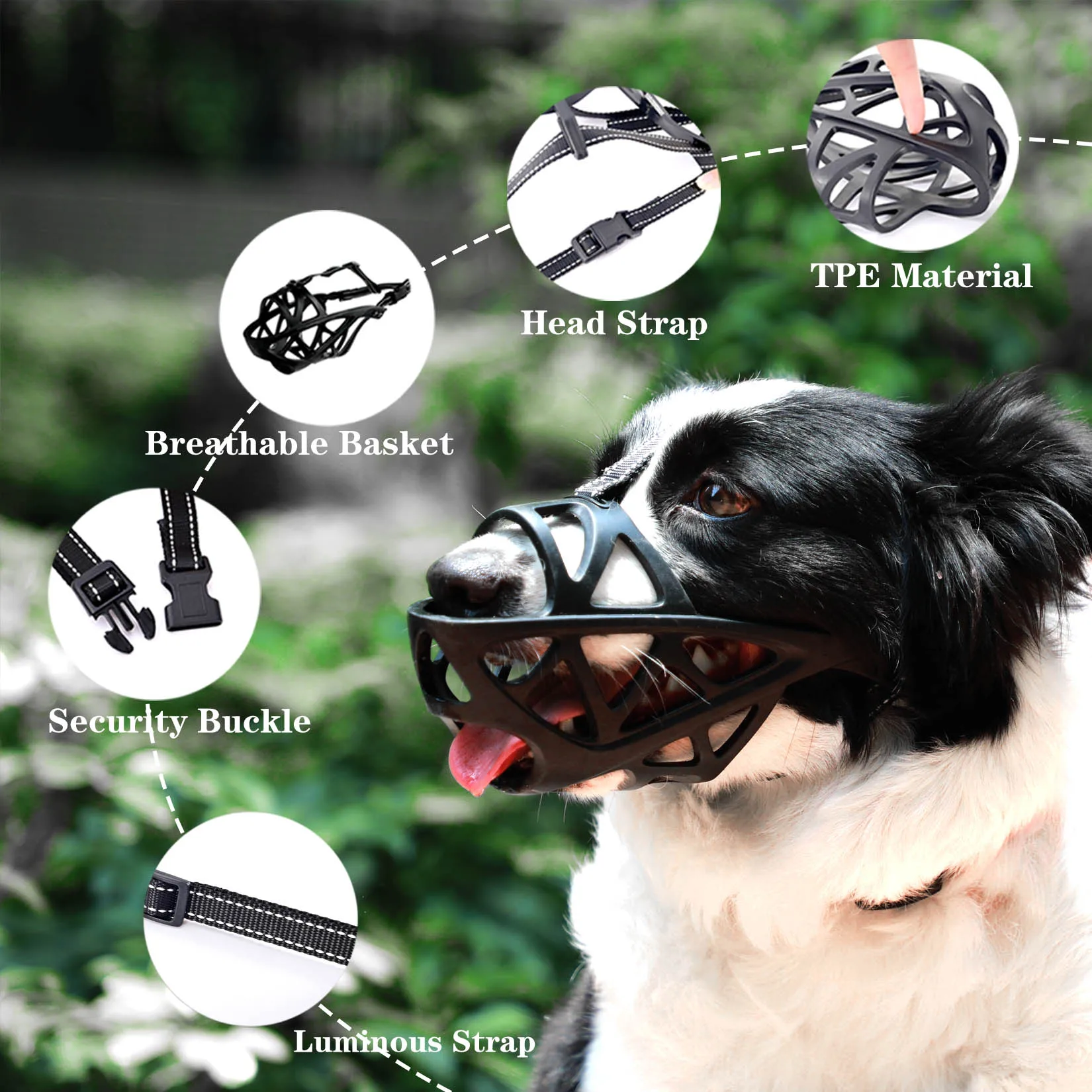 

Large Pet Muzzles Biting Medium Basket Barking Mask 4 Mouth Chihuahua Anti Supplies Mouth Puppy Dog Stop Sizes Small Dogs