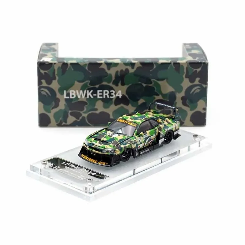 SW в наличии 1:64 LBWK GTR ER34 силуэт зеленый камуфляж открытый капюшон литая под