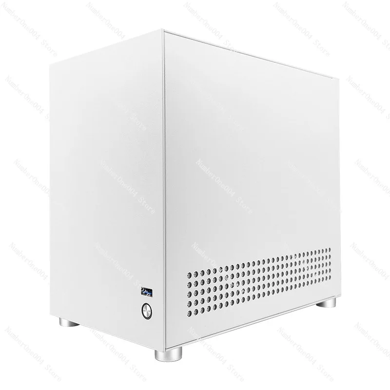 Фото M02 Белый корпус ITX из закаленного стекла с двойной панелью поддерживает стальной компактный корпус блока питания ATX №3