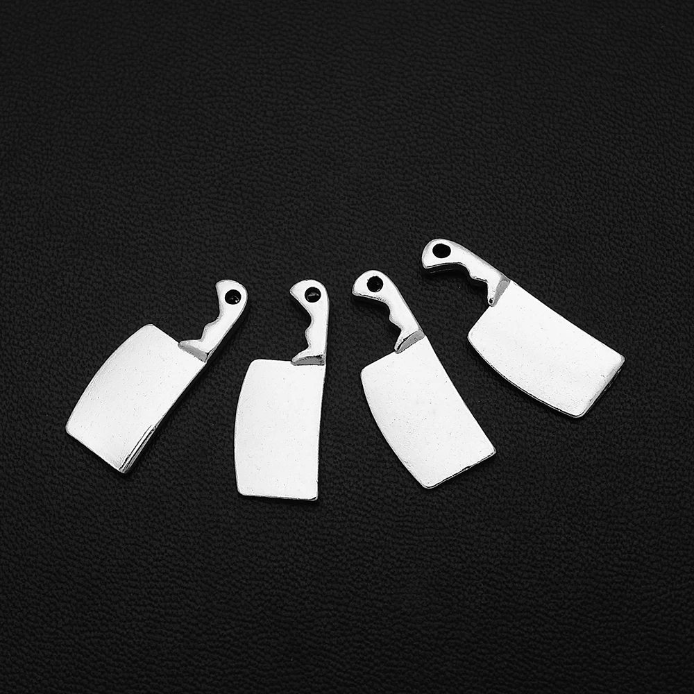 

10pcs/Lots 9x23mm Antique Silver Plated Knife Slice Cooking Charms Kitchen Utensils Pendants For Diy Jewelery Accessories Crafts
